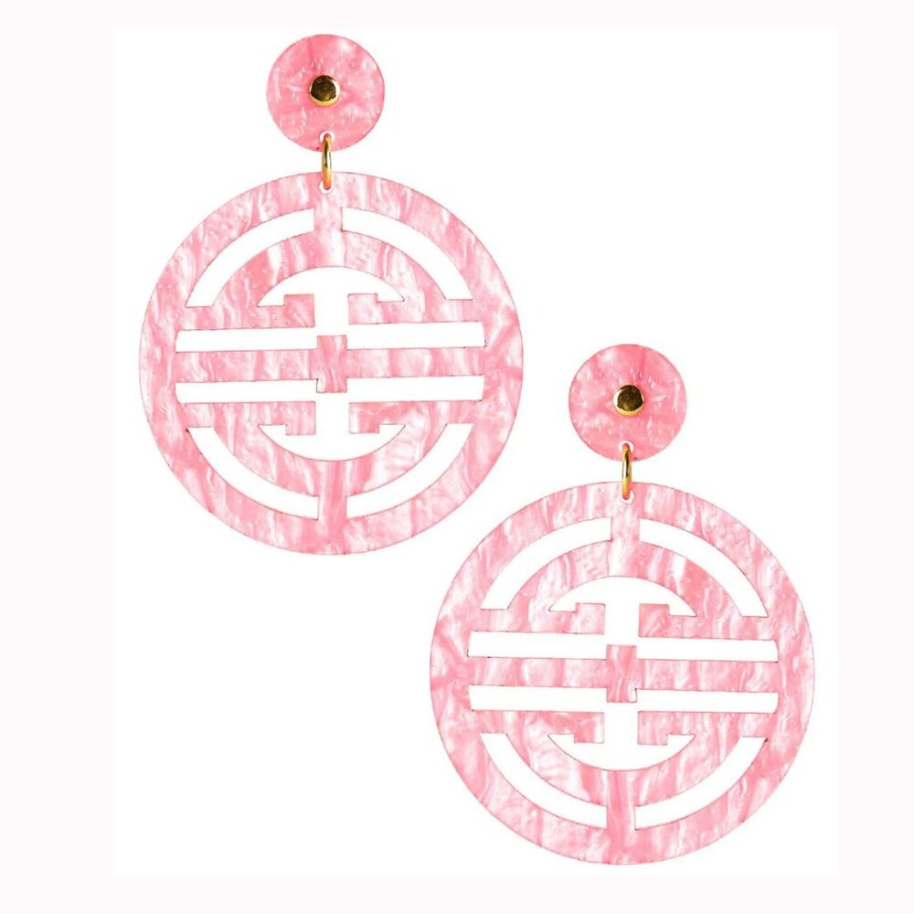 Lisi Lerch Acrylic Zoey Earrings in Blue Shell
